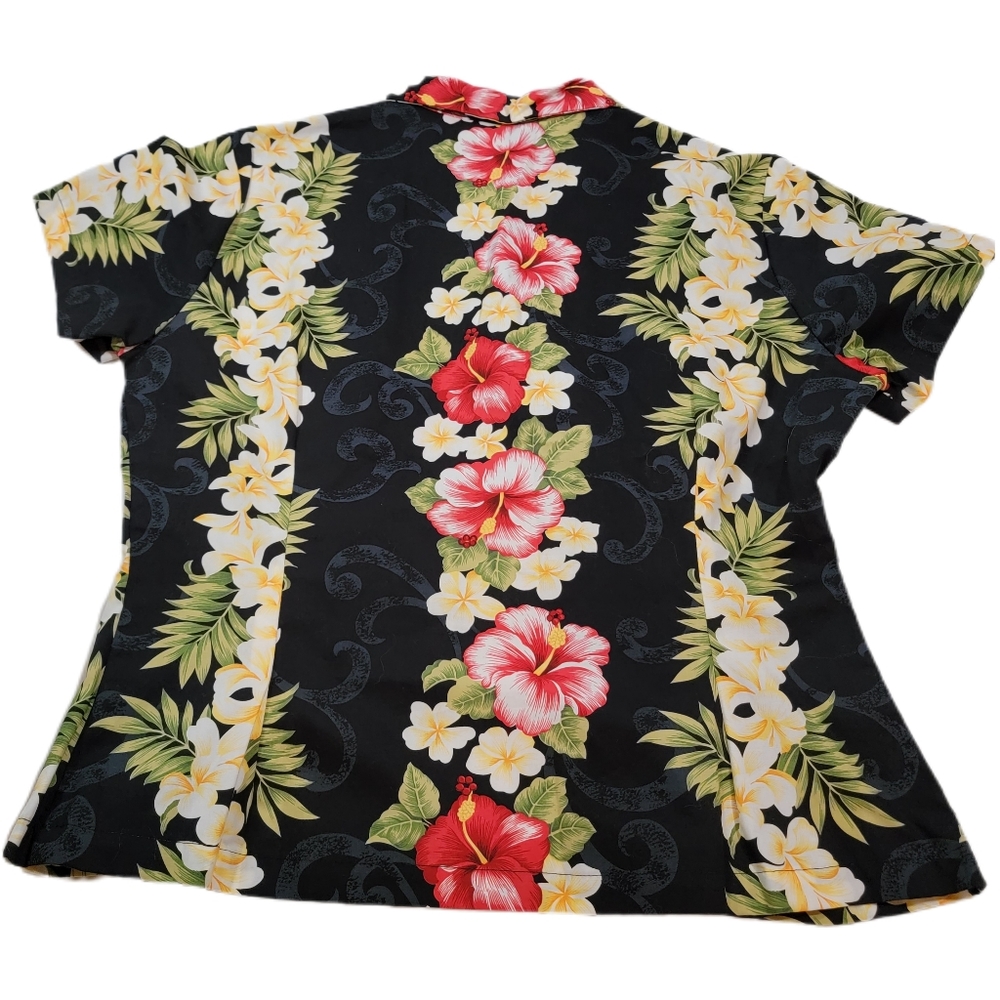 Hawaiian Ladies Aloha Shirt Fit [Plumeria Panel] Made in Hawaii. NWOT Size Small - Picture 3 of 6
